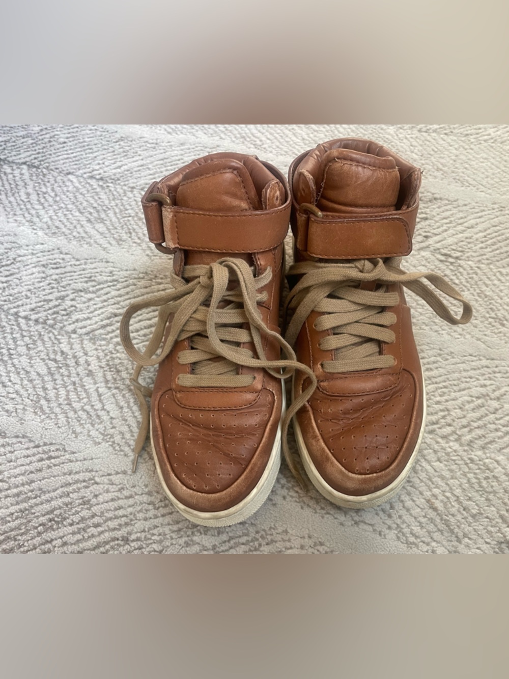 Celine Women’s High-Top Leather Sneakers in Brown - Picture 11 of 13